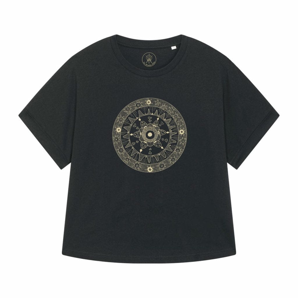 camiseta organica mandala beige
